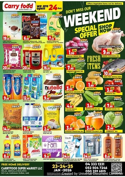 Carry food Supermarket Weekend Special offer
